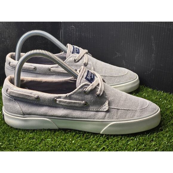 Sperry Womens Pier Boat Sparkle Canvas Slip On Sneakers Casual - Grey - Size 6.5 - Picture 3 of 9